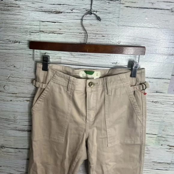 Anthropologie khaki tan pants cropped size  26 - Picture 3 of 7
